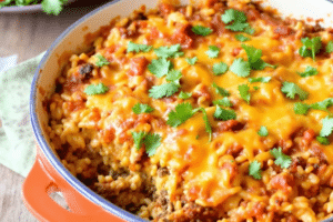 Ground Beef Mexican Rice Bake