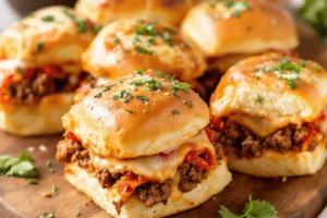 Ground Beef Pizza Sliders