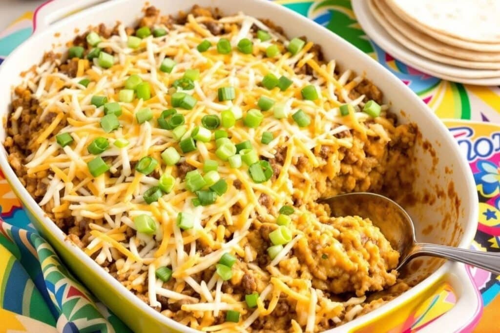 Ground Beef Taco Rice Bake