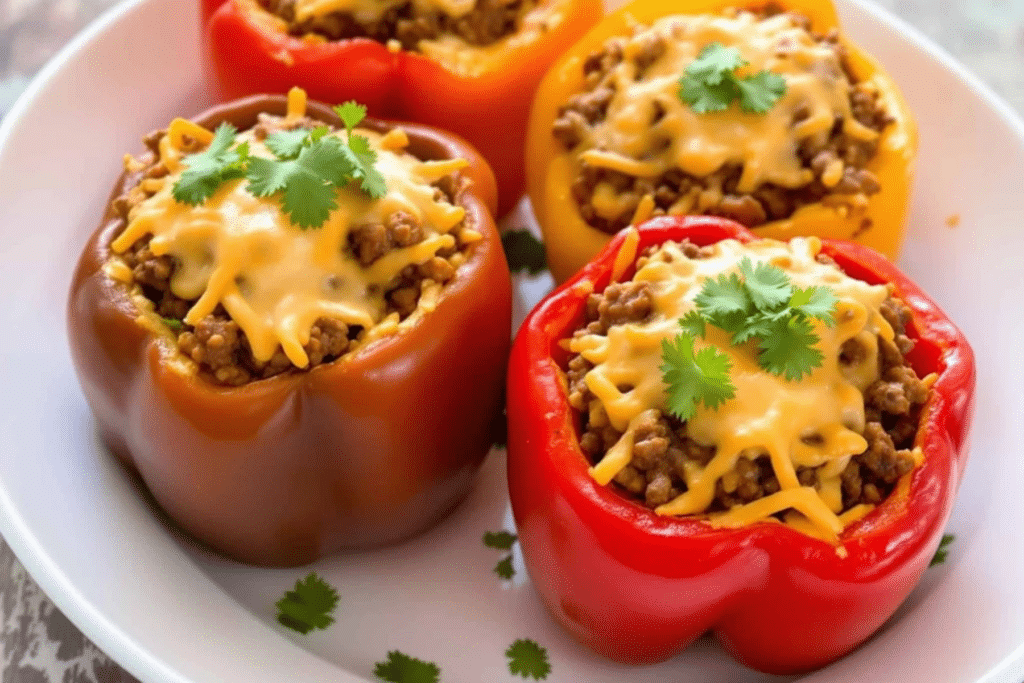 Ground Beef Taco Stuffed Peppers