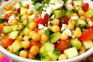 Lemon Chickpea Cucumber Salad