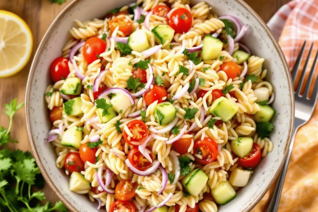 Lemon Garlic Orzo Salad