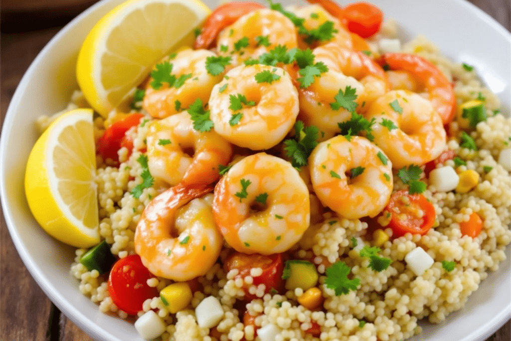 Lemon Garlic Shrimp and Quinoa