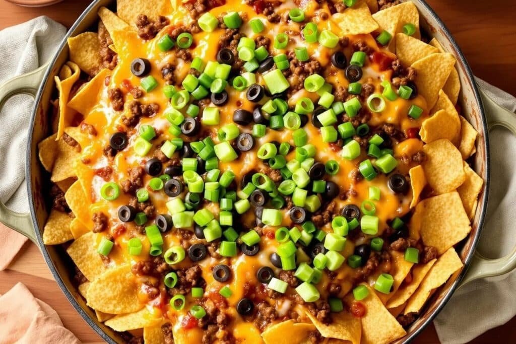 Loaded Beef Nacho Bake