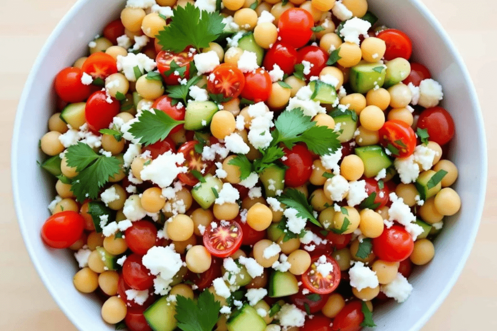 Mediterranean Bean Salad with Feta