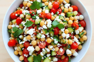 Mediterranean Bean Salad with Feta