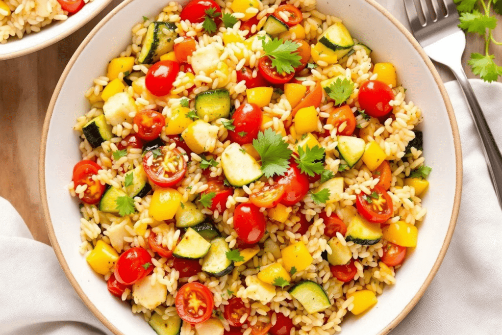 Mediterranean Brown Rice with Vegetables
