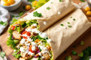 Mediterranean Chicken Wrap with Veggies