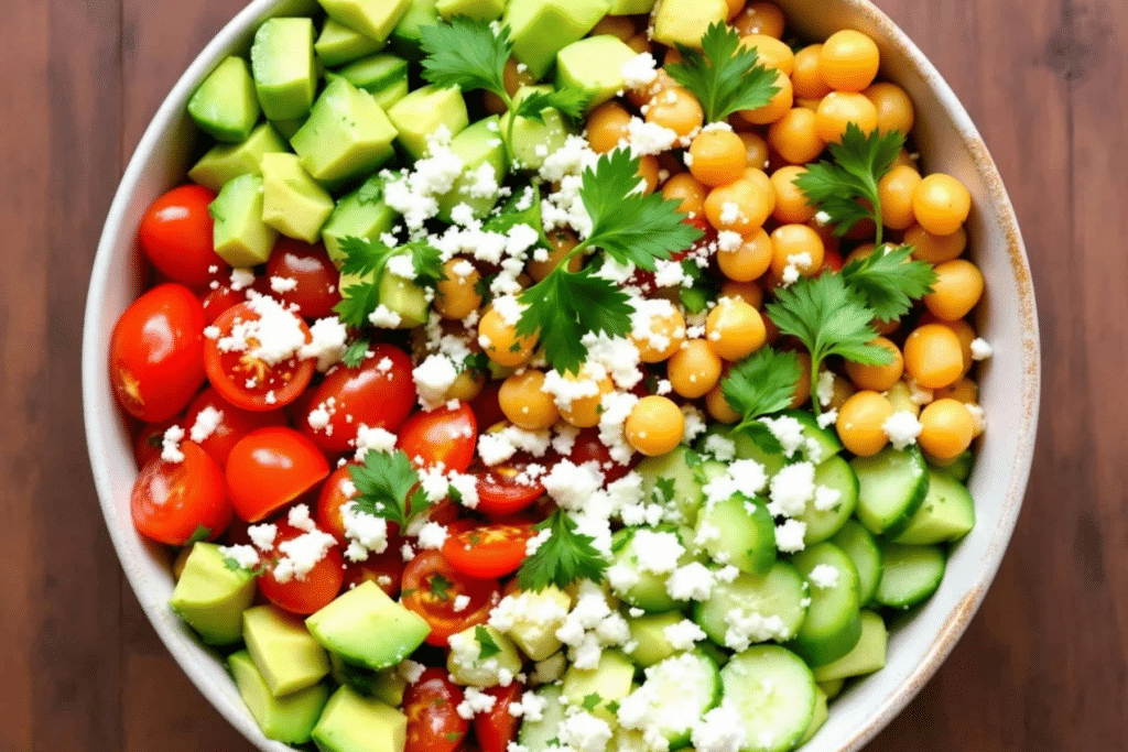 Mediterranean Chickpea and Avocado Bowl