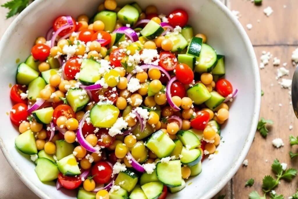 Mediterranean Chickpea and Cucumber Salad