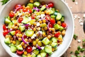 Mediterranean Chickpea and Cucumber Salad