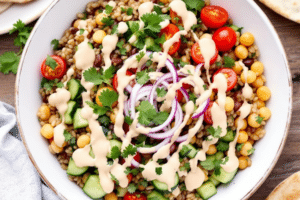 Mediterranean Farro Bowl with Chickpeas