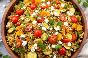Mediterranean Farro Salad with Vegetables