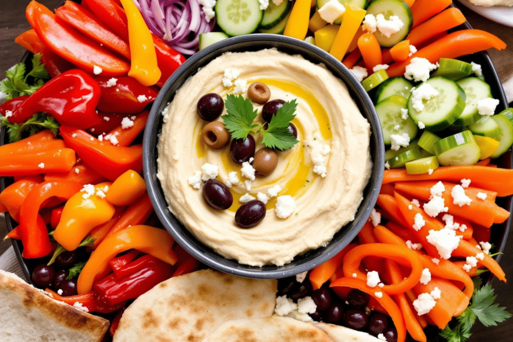 Mediterranean Hummus Veggie Plate