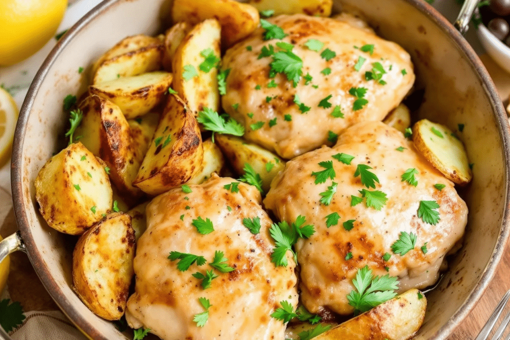 Mediterranean Lemon Chicken and Potatoes