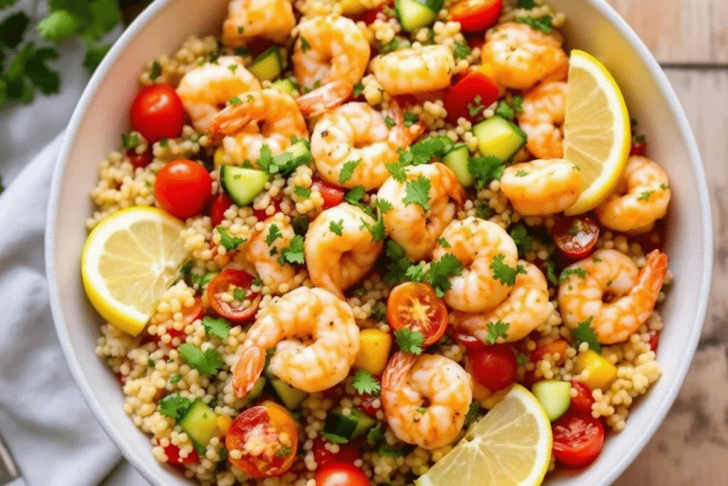 Mediterranean Shrimp and Couscous Bowl