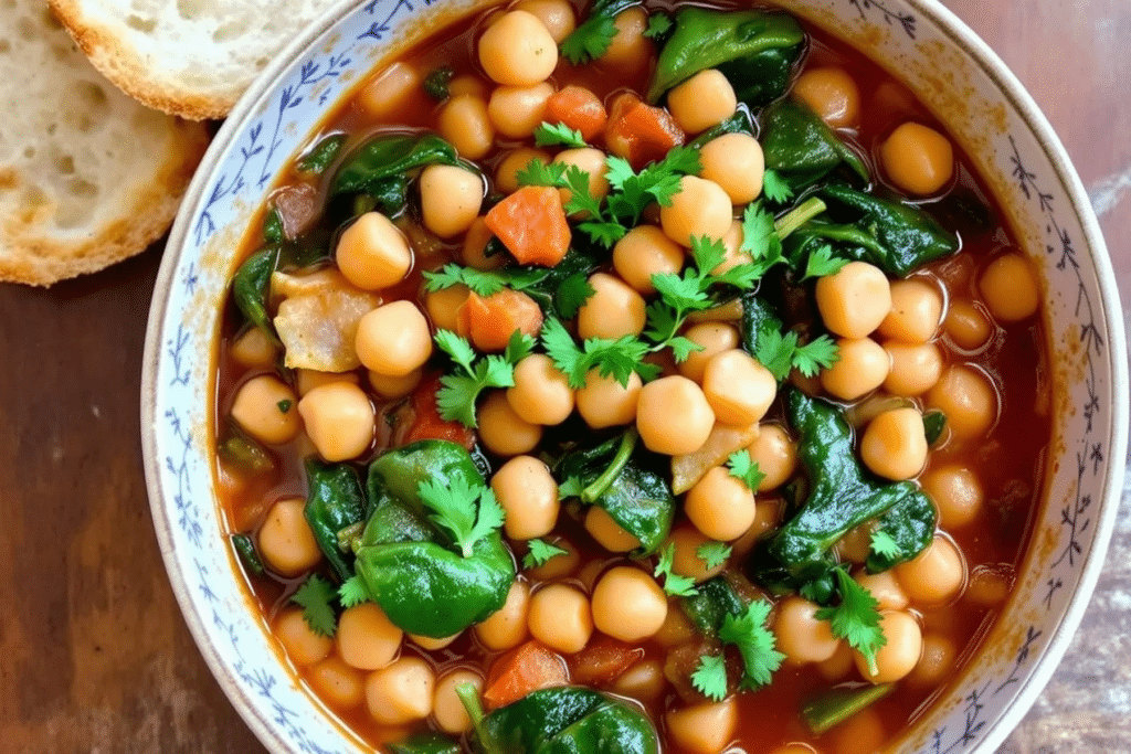 Mediterranean Spinach and Chickpea Stew