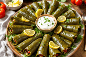 Mediterranean Stuffed Grape Leaves
