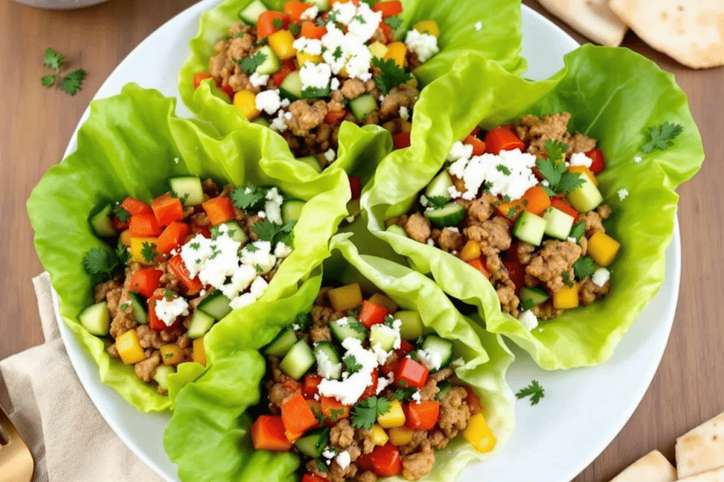 Mediterranean Turkey Lettuce Wraps