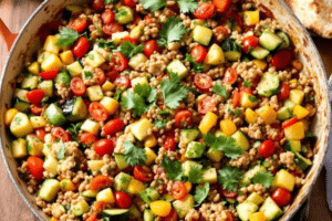 Mediterranean Turkey and Veggie Skillet