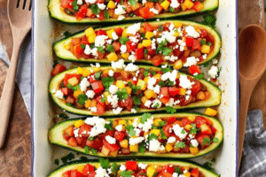 Mediterranean Veggie Stuffed Zucchini Boats