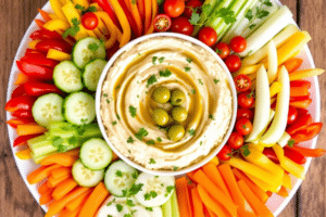 Mediterranean Veggie and Hummus Plate