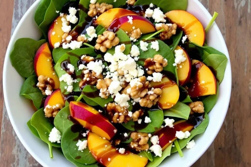 Fresh Peach Spinach Salad