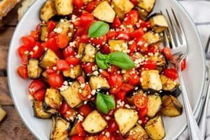 Roasted Eggplant with Tomato and Garlic
