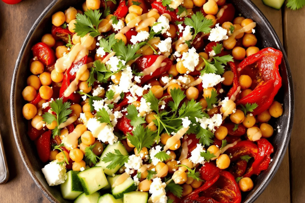 Roasted Red Pepper and Chickpea Bowl