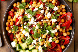 Roasted Red Pepper and Chickpea Bowl