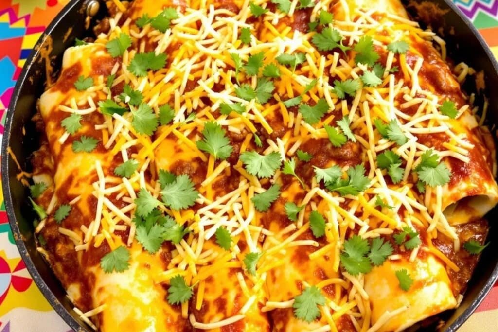 Skillet Beef Enchiladas