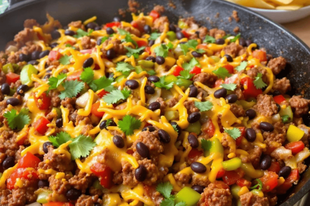 Spicy Beef Taco Skillet
