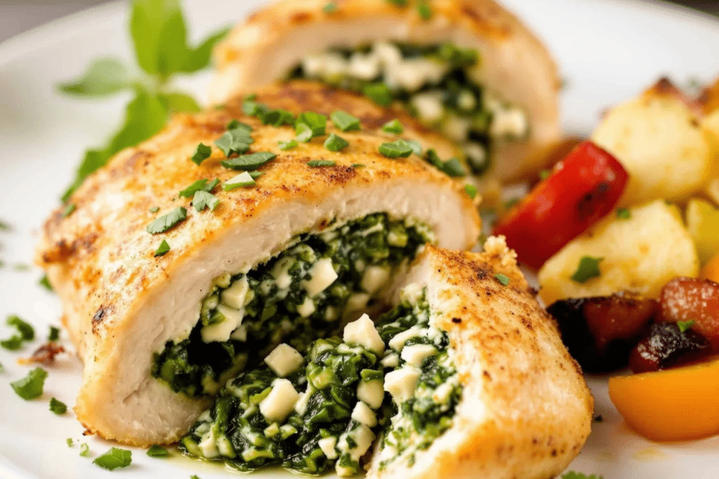 Spinach and Feta Stuffed Chicken Breast