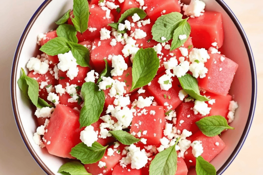 Watermelon Feta Mint Salad