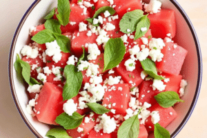 Watermelon Feta Mint Salad