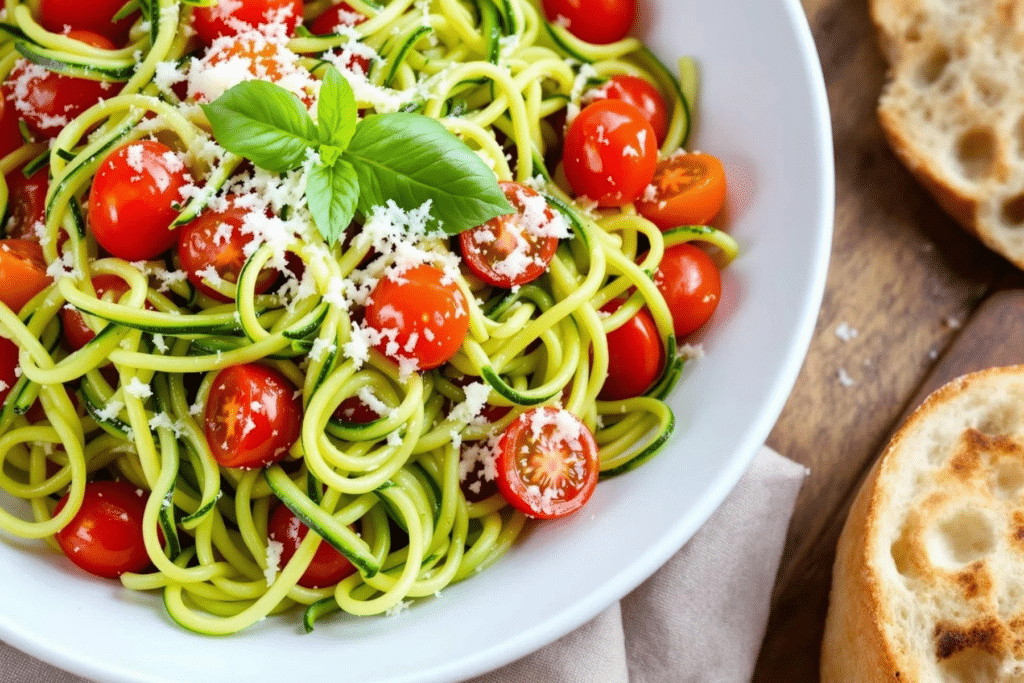 Zucchini Noodles with Tomato and Basil