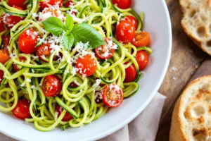 Zucchini Noodles with Tomato and Basil