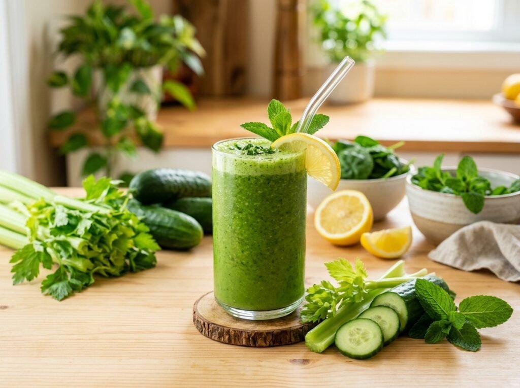 Clean Cucumber Celery Detox Smoothie for Refreshing Sips