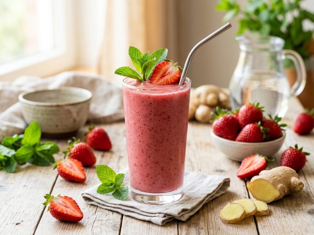 Zesty Strawberry Ginger Detox Smoothie Recipe