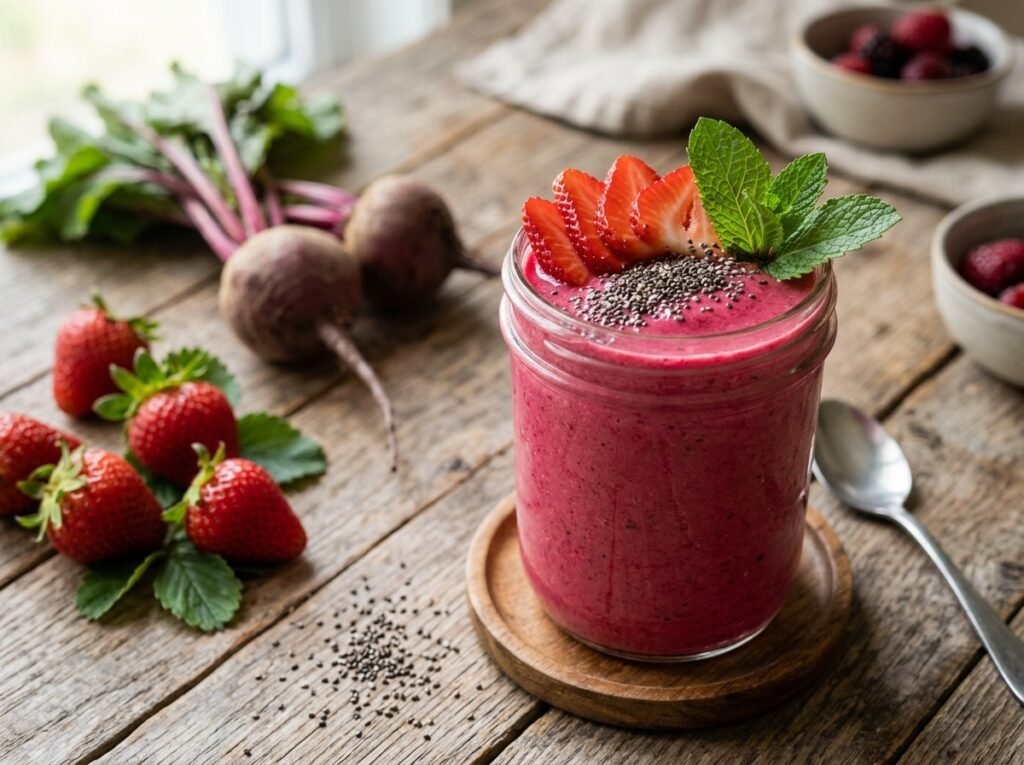 Vibrant Strawberry Beet Detox Smoothie Recipe